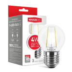 Лампа общего назначения (filament) LED лампа MAXUS (филамент), G45, 4W, яргкий свет,E14 (1-LED-548) (NEW)