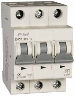 Автоматический выключатель EMCB 3р, 50А, х-ка С, 6кА ESI