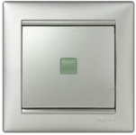 Переключатель на 2 направления с подсветкой Legrand Valena 10А (проходной или лестничный) 770126 (алюминий)