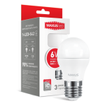 Декоративная лампа LED лампа MAXUS G45 6W яркий свет 220V E27 (1-LED-542) (NEW)