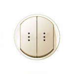 Лицевая панель для выключателя двухклавишного с индикацией (подсветкой), цвет белый, Legrand Celiane