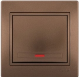 701-3131-111 MIRA Вимикач з підсвіткою світло-коричневий перламутр зі вставкою (10шт/120шт)