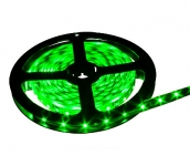 LED лента 3528, не герметичная, цвет зеленый, 60 светодиодов на метр