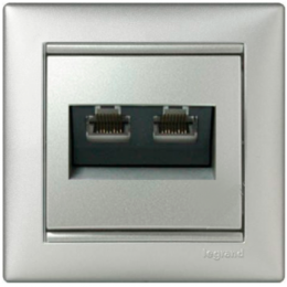 Розетка подвійна комп'ютерна Legrand Valena 770231 (алюміній)