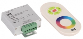 Контроллер с ПДУ радио (белый) RGB 3 канала 12В, 4А, 144Вт IEK-eco