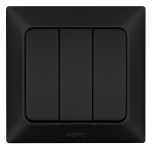 Выключатель 3кл. ARAS черный, NE-AD, 93-124-33