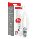 Лампа общего назначения (filament) LED лампа MAXUS (филамент), C37 TL, 4W, мягкий свет,E14 (1-LED-539) (NEW)