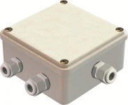 Коробка КМ41330 распаечная для о/п 100х100х50 мм IP55 (RAL7035, гермовводы PG9 5 шт)