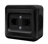 Розетка двойная компьютерная (CAT6+CAT6) MULTIMA Черный IP22, NE-AD