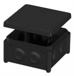 Коробка IB006 распределительная внешняя полипропилен 850°С самозатухающая IP55 Vintage (100х100x50мм) черная, PLANK