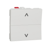 Вимикач для жалюзі 2-клавішний кнопковий схема 4, 6А 2 модулі білий