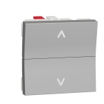 Выключатель для жалюзи 2-клавишный кнопочный схема 4, 6А 2 модуля алюминий