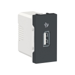 Розетка USB 1 модуль антрацит