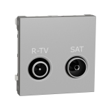 Розетка R-TV SAT одинарная, 2 модуля алюминий