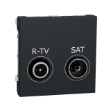 Розетка R-TV SAT одинарна, 2 модулі антрацит