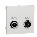 Розетка R-TV SAT кінцева, 2 модулі білий