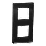 2 постовая рамка вертикальная Unica Pure Черное стекло