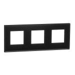 Рамка 3-постовая, горизонтальная, Черное стекло/антрацит