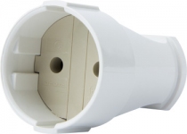 Розетка переносна e.socket.001.10.white, без з/к,10А біла