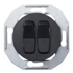 Двухклавишный Выключатель RENOVA черный, WDE011216