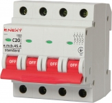 Модульный автоматический выключатель e.mcb.stand.45.4.C20, 4р, 20A, C, 4,5 кА