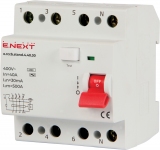 Выключатель дифференциального тока e.rccb.stand.4.40.30 4р, 40А, 30mA, E.NEXT
