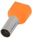 Изолированный наконечник на 2 провода e.terminal.stand.te.2.0.75.orange (TE7508 orange) 2x0,75  кв.мм, оранжевый (упаковка)