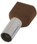 Изолированный наконечник на 2 провода e.terminal.stand.te.2.10.brown (TE10-14 brown) 2x10 кв.мм, коричневый (упаковка)