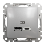 USB розетка ип A+C 2,4A Алюміній Sedna Design Schneider Electric SDD113402