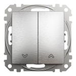 Двухклавишный кнопочный выключатель для жалюзи, Sedna Design & Element, матовый алюминий,SDD170114, Schneider Electric