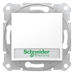 Кнопковий вимикач SEDNA з підсвіткою та полем для маркування білий
