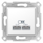 USB розетка Sedna 2,1A белый