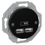USB Розетка тип А+А, 2.1 А, чорна Renova Schneider Electric