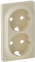 Розетка 2-а 2К+З, німецький стандарт зі шторками, колір слонова кістка, Legrand, Valena Life