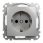 Розетка с заземлением и со шторками Алюминий Sedna Design Schneider Electric SDD113022