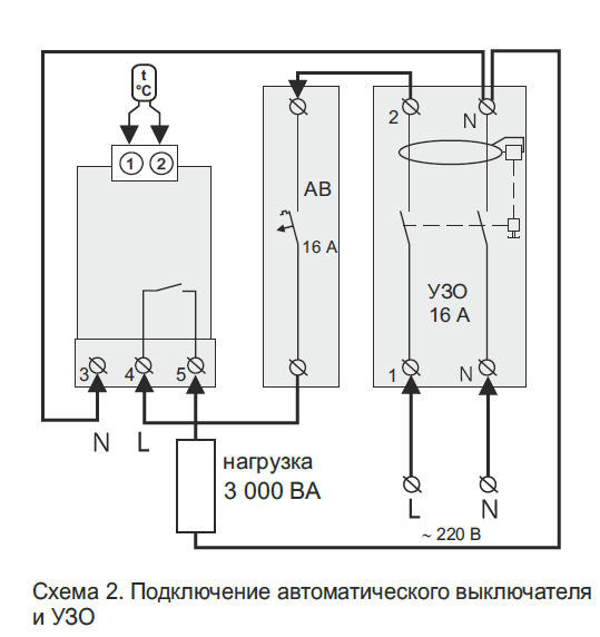 схема підключення терморегулятора тернео xd
